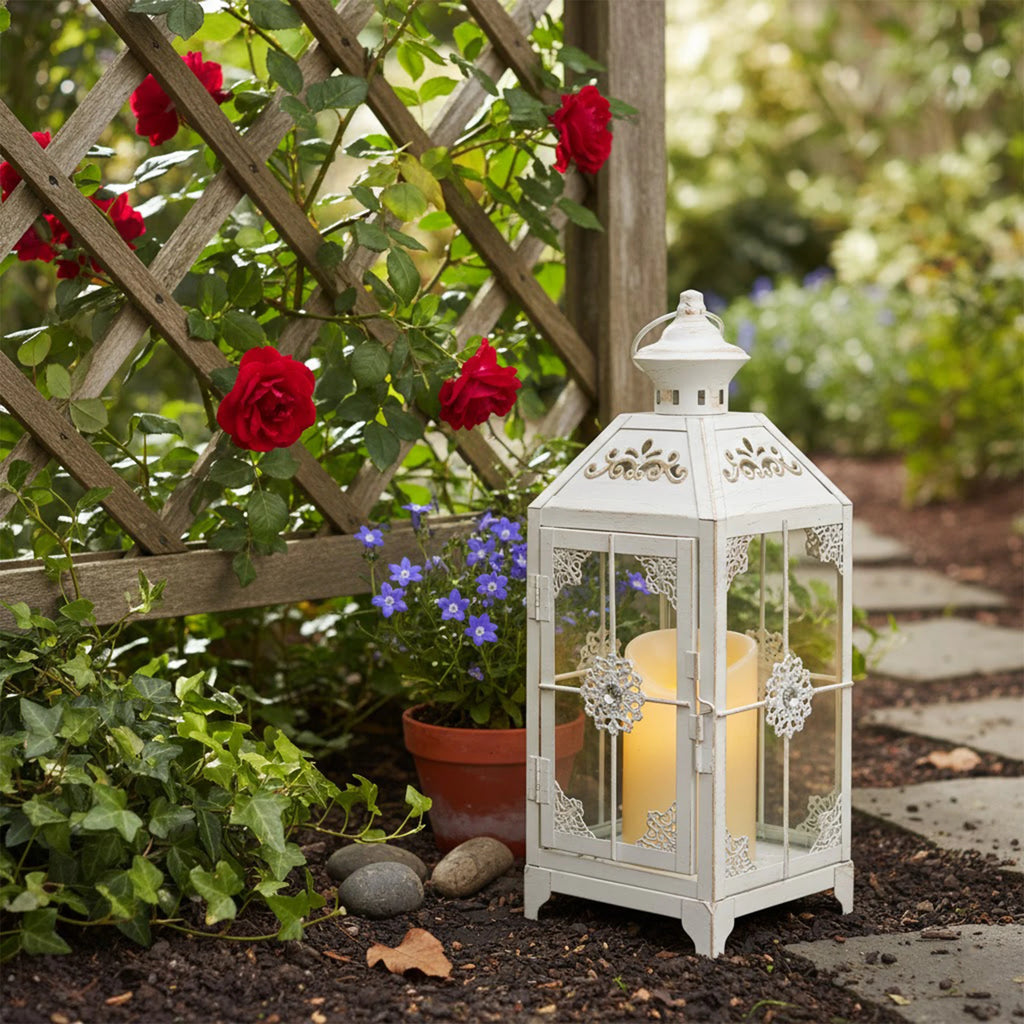 Vintage Metal Lantern Candle Holder