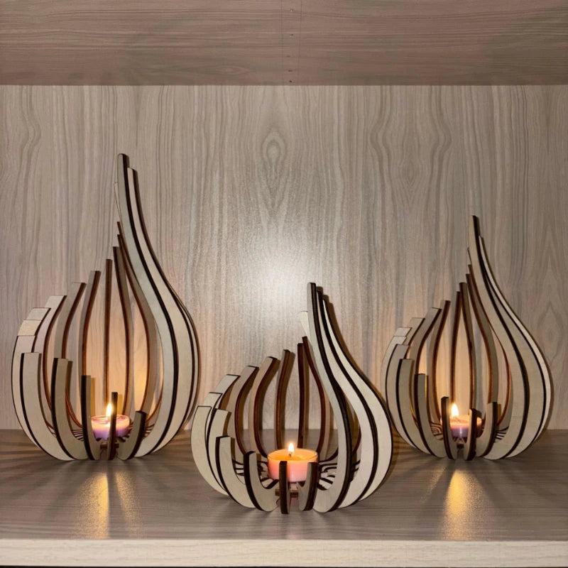 Artistic Wooden Candle Holder