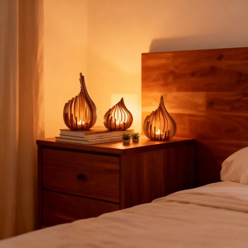 Artistic Wooden Candle Holder