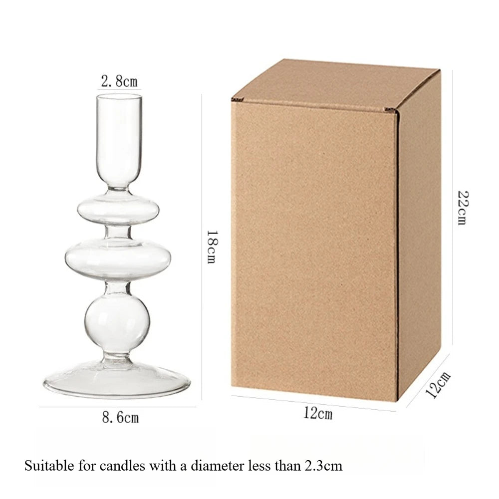 Handmade Glass Taper Candle Holder
