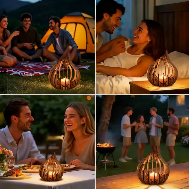 Artistic Wooden Candle Holder