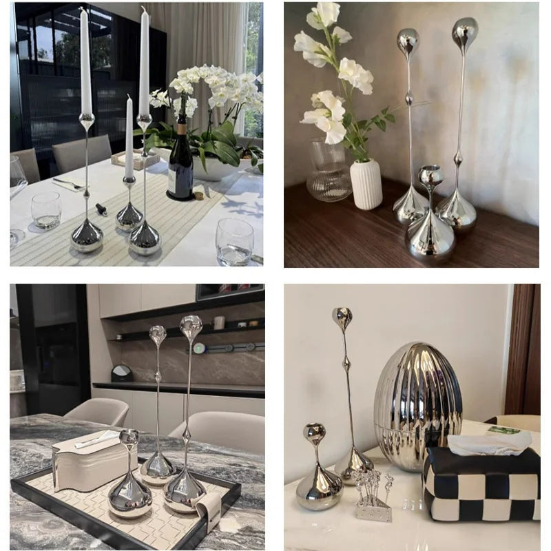 Modern Stainless Steel Candle Holder