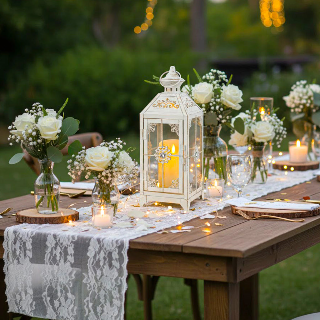 Vintage Metal Lantern Candle Holder