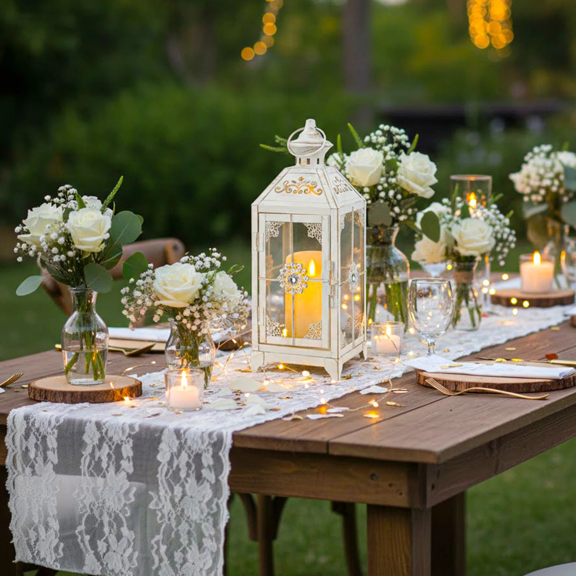 Vintage Metal Lantern Candle Holder