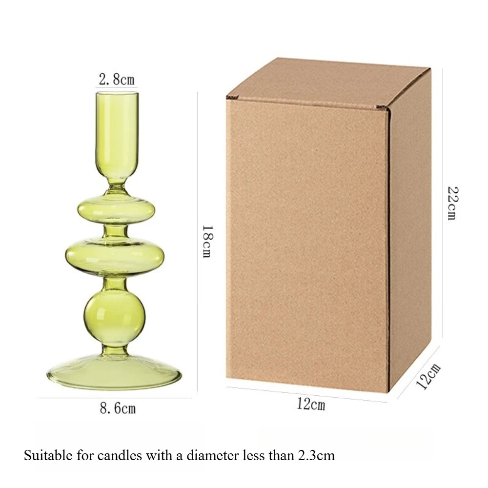 Handmade Glass Taper Candle Holder