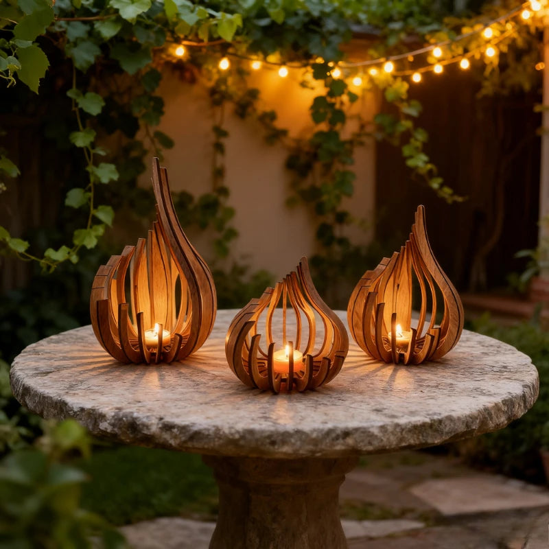 Artistic Wooden Candle Holder