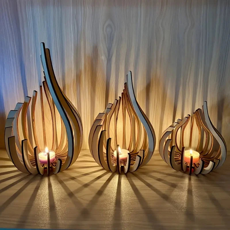 Handmade Wooden Candle Holder “Lumi”