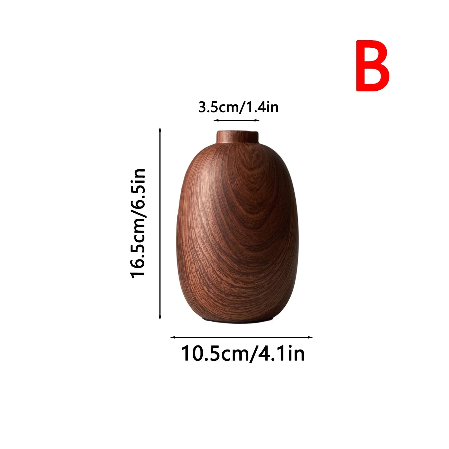 Woodgrain Ceramic Vase