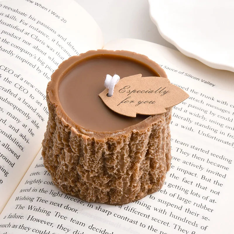 Handmade Tree Stump Soy Wax Candle