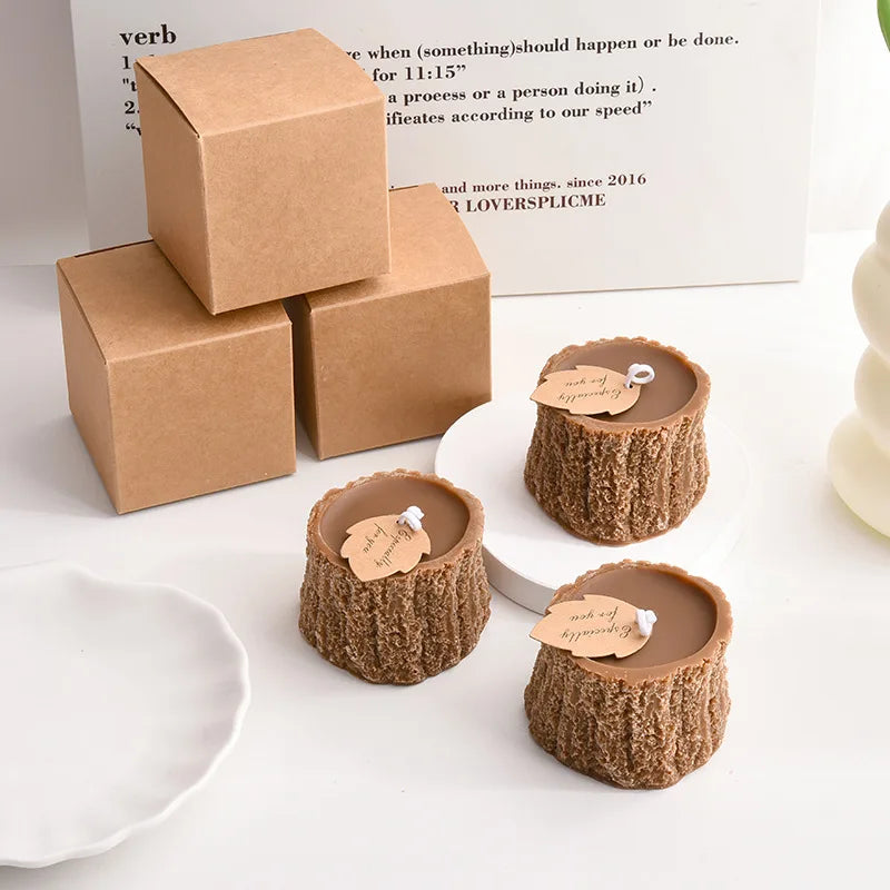 Handmade Tree Stump Soy Wax Candle