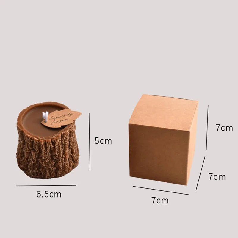Handmade Tree Stump Soy Wax Candle