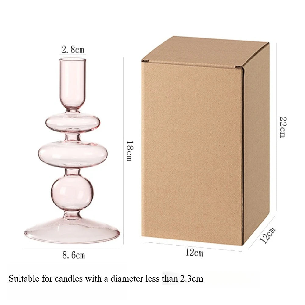 Handmade Glass Taper Candle Holder