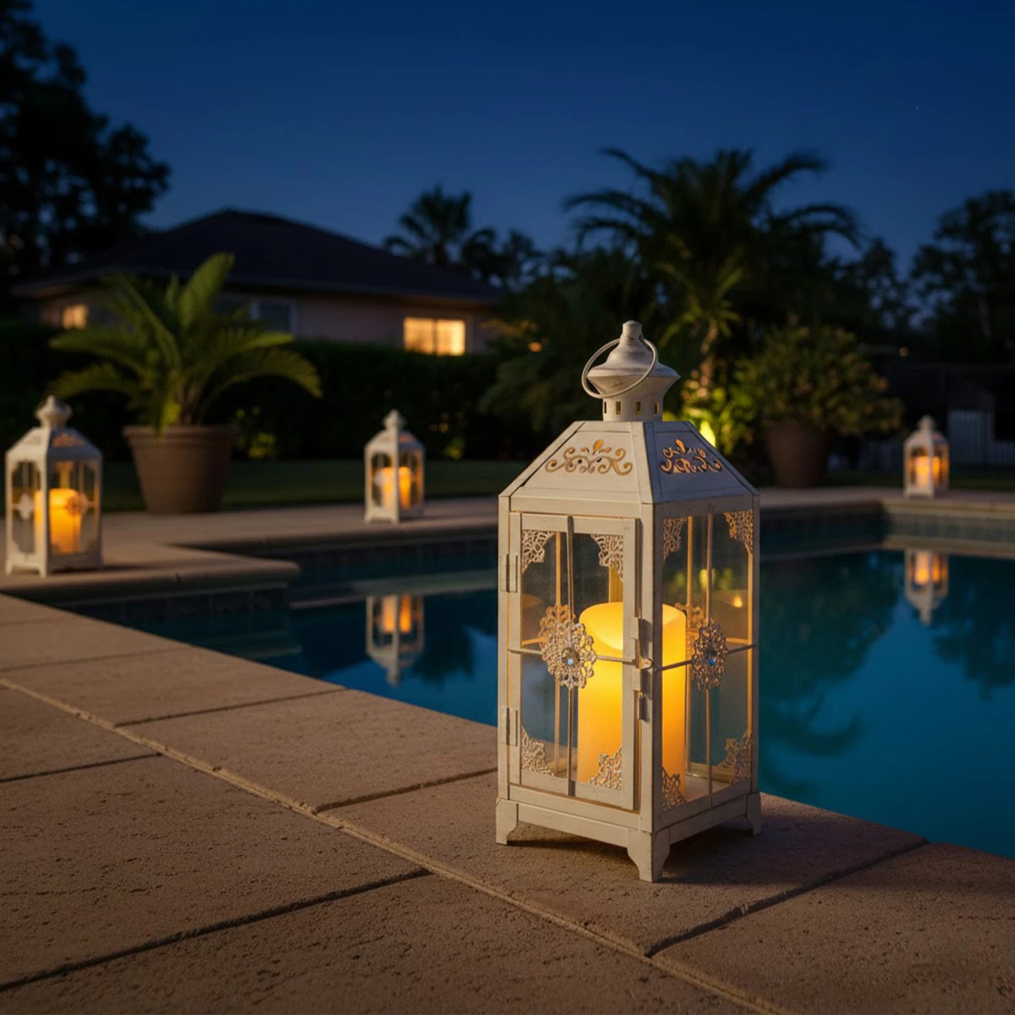 Vintage Metal Lantern Candle Holder