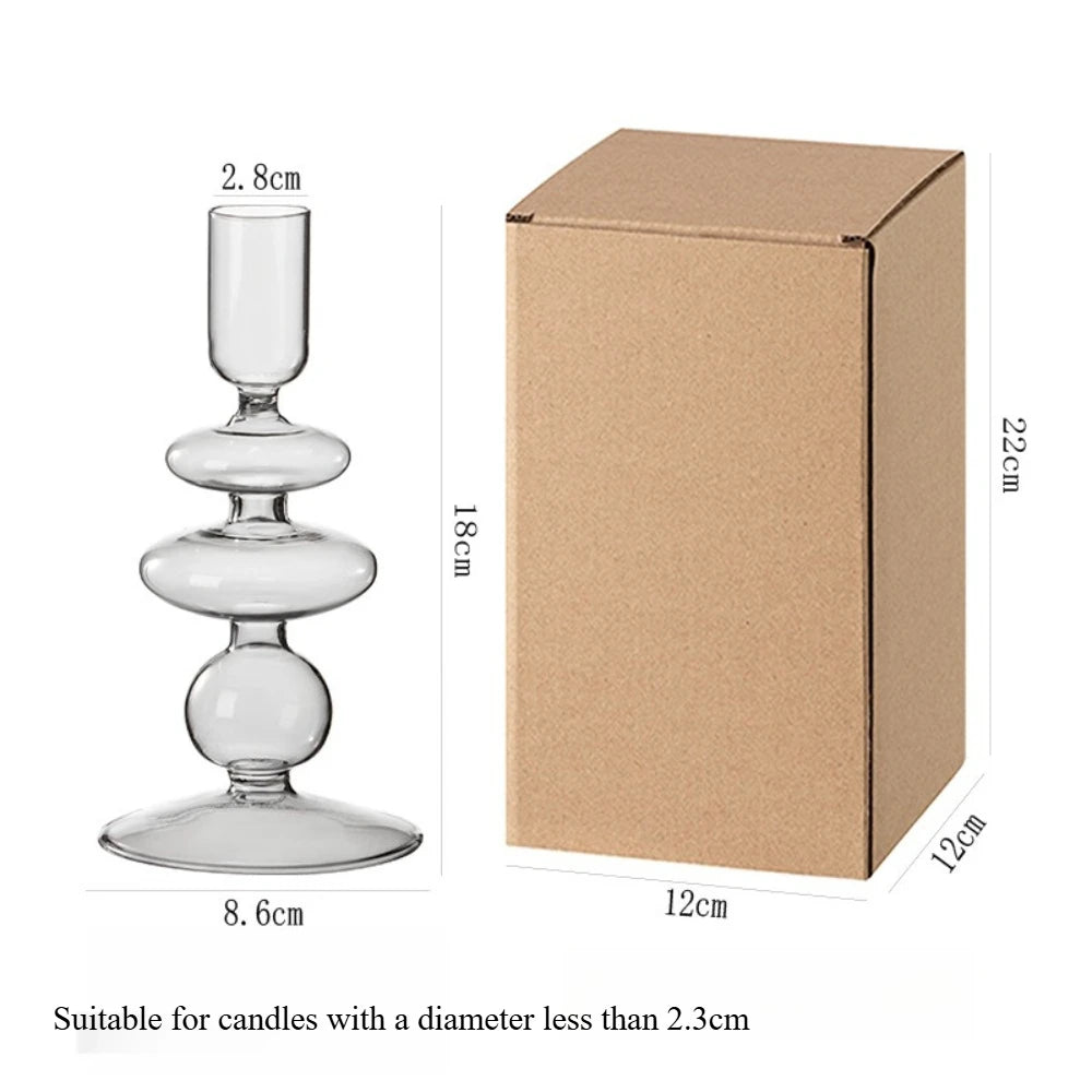 Handmade Glass Taper Candle Holder